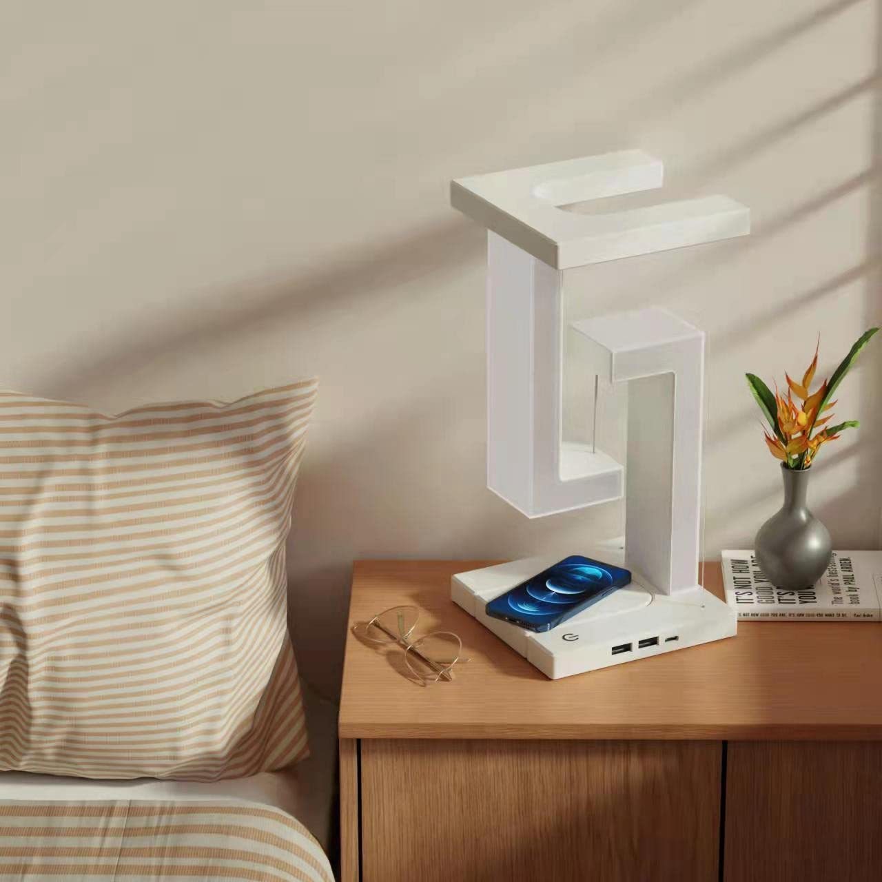 Modern Smartphone Wireless Charging Suspension Table Lamp Balance Lamp Floating For Home Bedroom