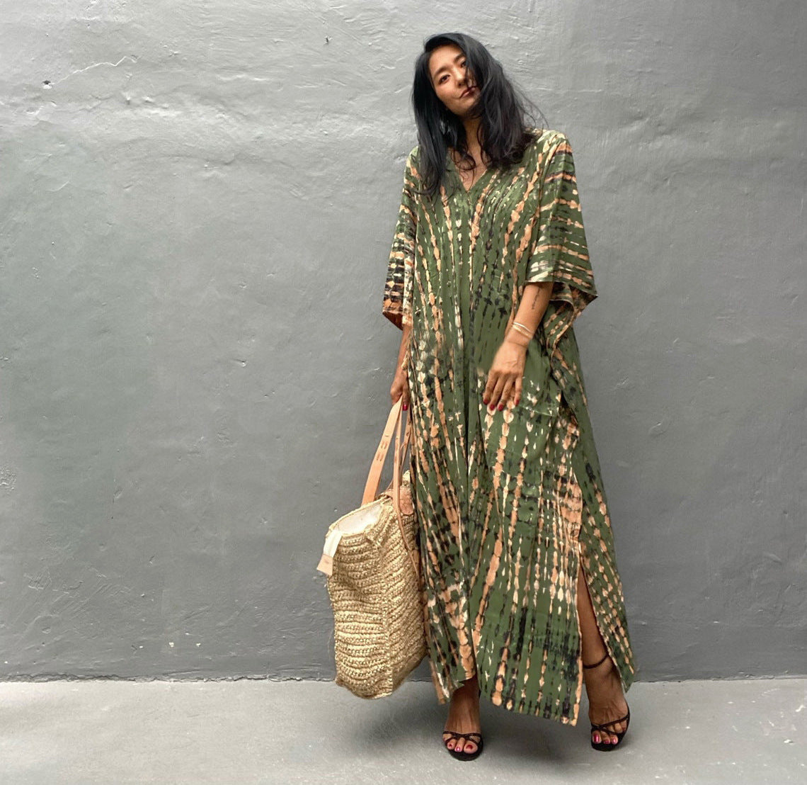 Rustic Chic Cotton Beach Cover-up Robe Dress