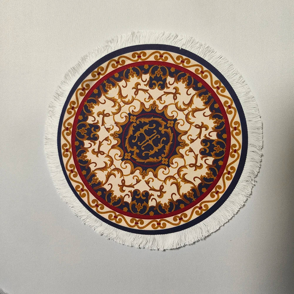 Persian carpet Woven flower small coaster wholesale merchants cheap mouse pad desk mat retro style rubber non-slip computer mats