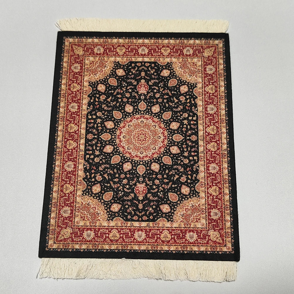 Persian carpet Woven flower small coaster wholesale merchants cheap mouse pad desk mat retro style rubber non-slip computer mats