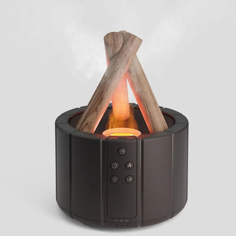2025 New Simulated Flame Aroma Diffuser - Bonfire Air Humidifier Ultrasonic Cool Mist LED Essential Oil Lamp