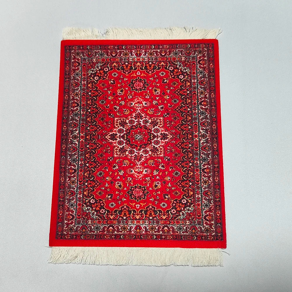 Persian carpet Woven flower small coaster wholesale merchants cheap mouse pad desk mat retro style rubber non-slip computer mats