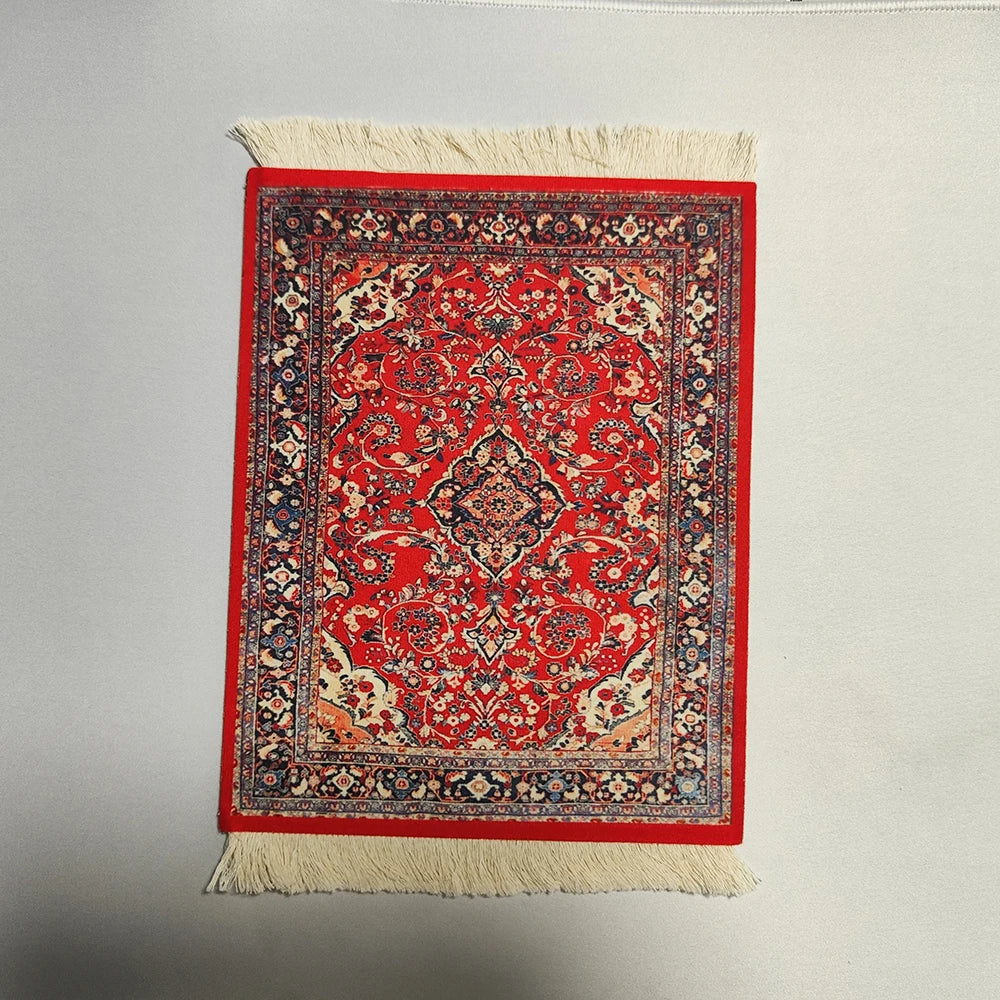 Persian carpet Woven flower small coaster wholesale merchants cheap mouse pad desk mat retro style rubber non-slip computer mats