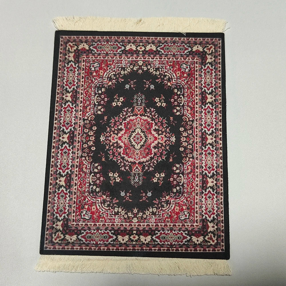 Persian carpet Woven flower small coaster wholesale merchants cheap mouse pad desk mat retro style rubber non-slip computer mats