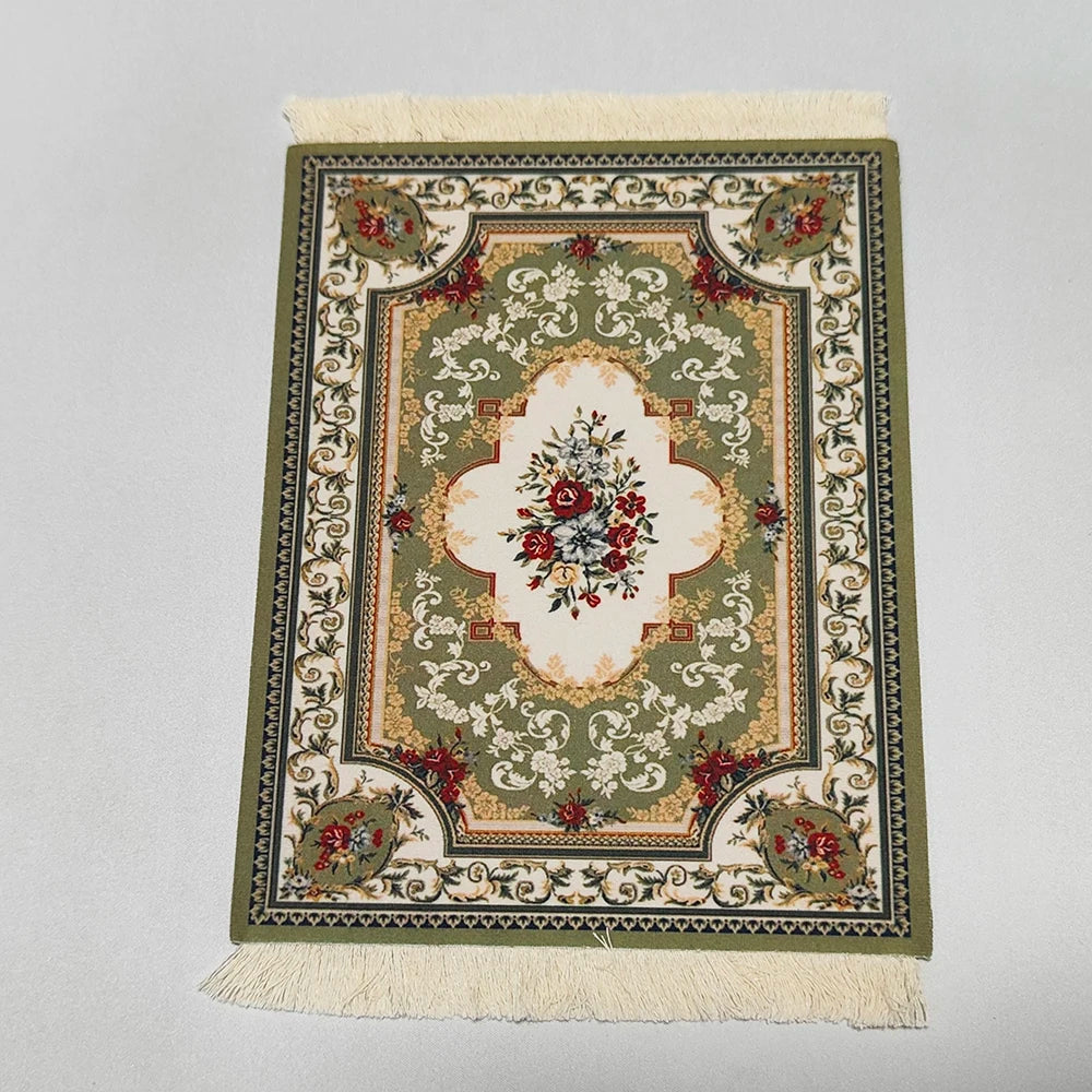 Persian carpet Woven flower small coaster wholesale merchants cheap mouse pad desk mat retro style rubber non-slip computer mats