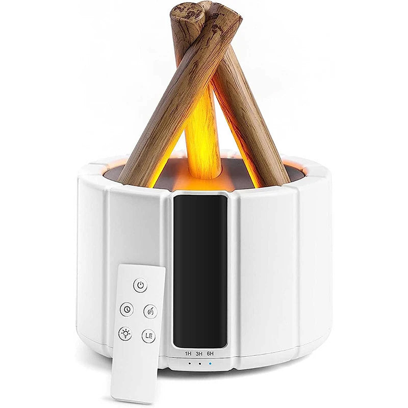 2025 New Simulated Flame Aroma Diffuser - Bonfire Air Humidifier Ultrasonic Cool Mist LED Essential Oil Lamp
