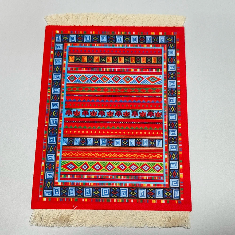 Persian carpet Woven flower small coaster wholesale merchants cheap mouse pad desk mat retro style rubber non-slip computer mats