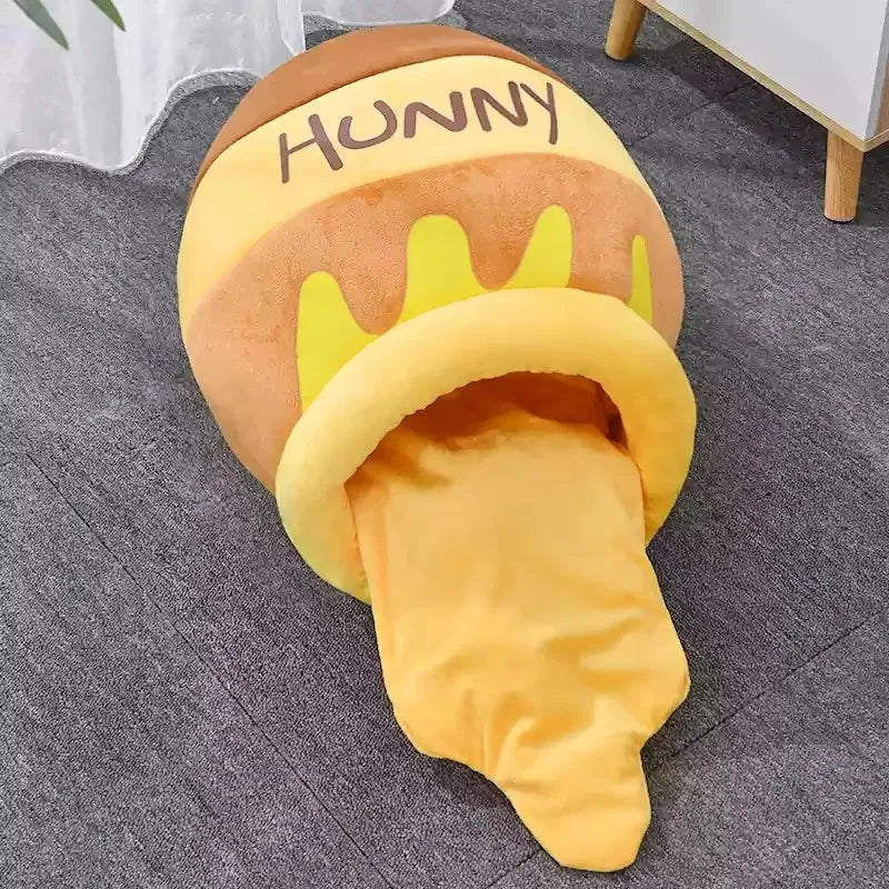 Cozy Pet Bed - Soft Warm Cartoon Cat Dog Nest for Autumn Winter Comfort