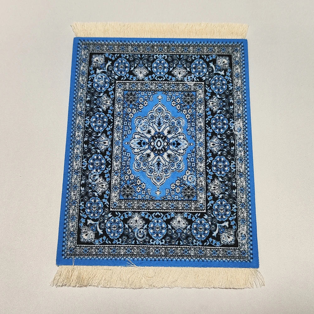 Persian carpet Woven flower small coaster wholesale merchants cheap mouse pad desk mat retro style rubber non-slip computer mats