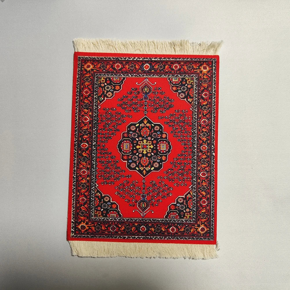 Persian carpet Woven flower small coaster wholesale merchants cheap mouse pad desk mat retro style rubber non-slip computer mats