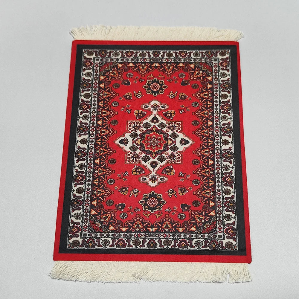 Persian carpet Woven flower small coaster wholesale merchants cheap mouse pad desk mat retro style rubber non-slip computer mats