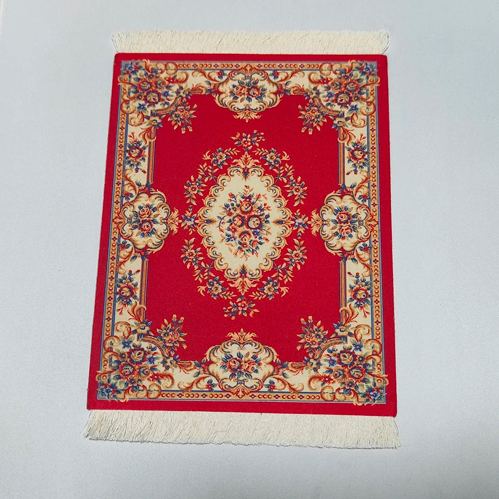 Persian carpet Woven flower small coaster wholesale merchants cheap mouse pad desk mat retro style rubber non-slip computer mats