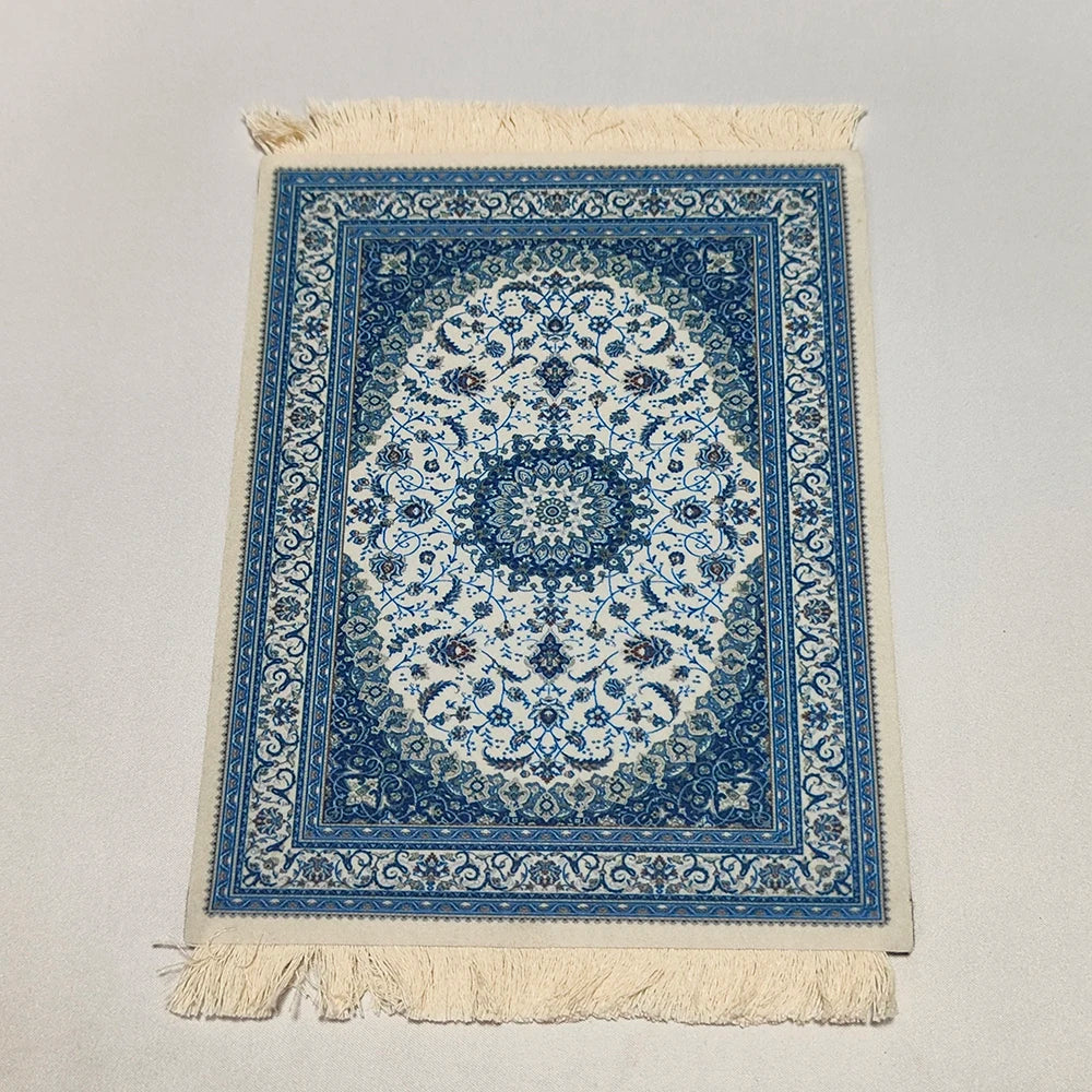 Persian carpet Woven flower small coaster wholesale merchants cheap mouse pad desk mat retro style rubber non-slip computer mats
