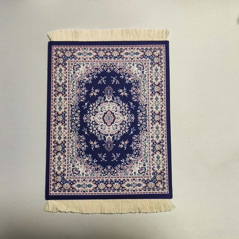 Persian carpet Woven flower small coaster wholesale merchants cheap mouse pad desk mat retro style rubber non-slip computer mats