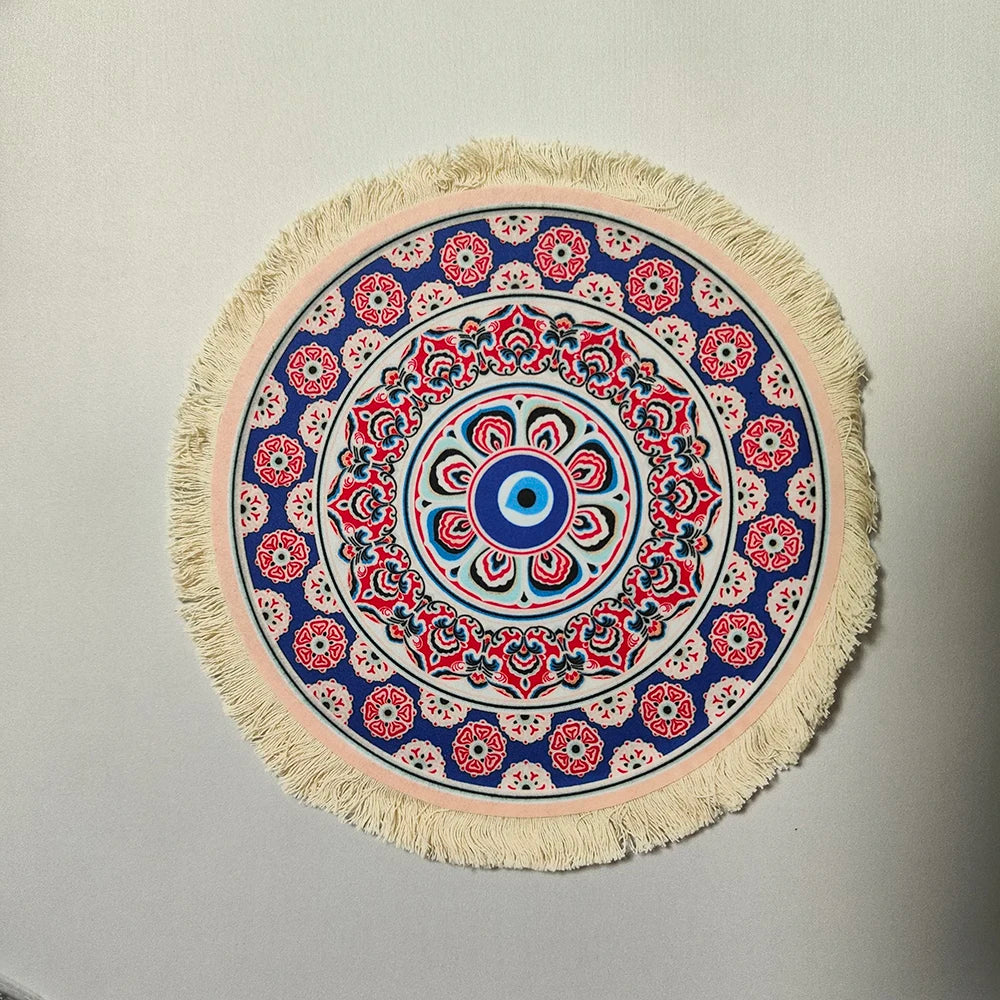 Persian carpet Woven flower small coaster wholesale merchants cheap mouse pad desk mat retro style rubber non-slip computer mats