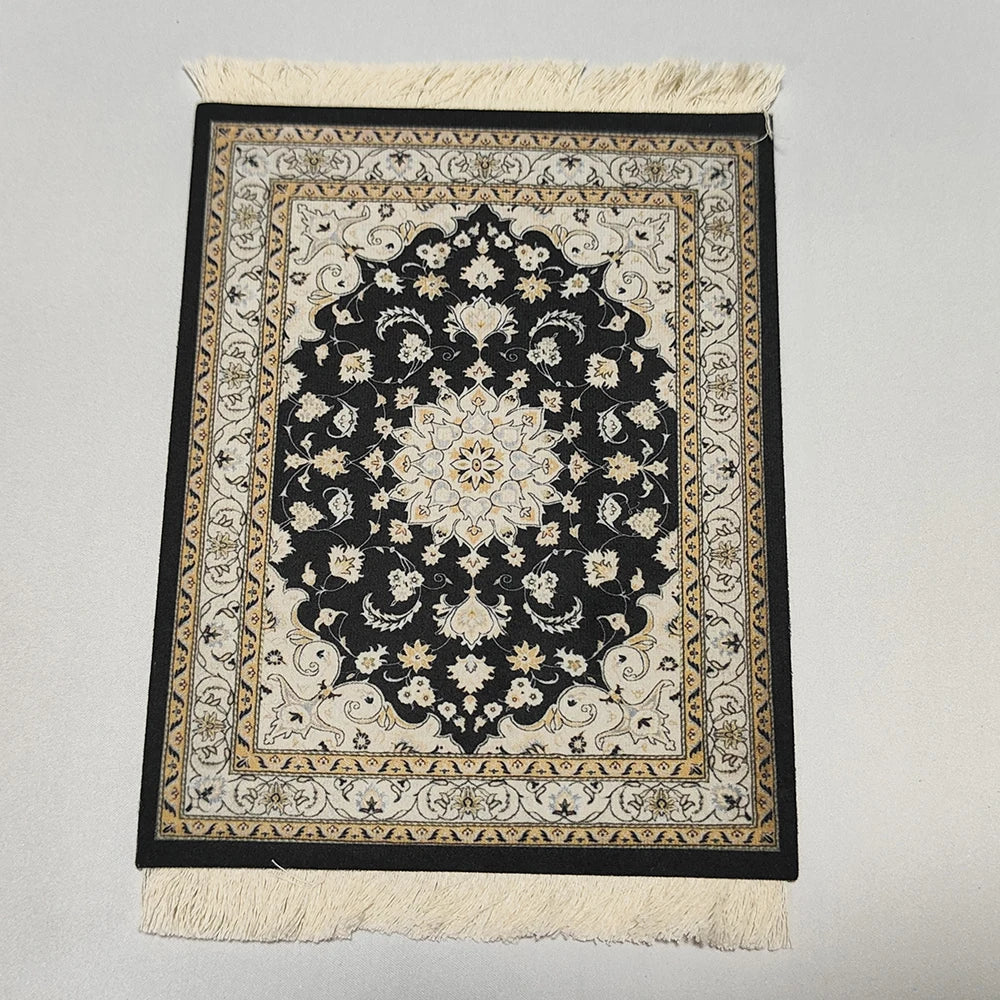Persian carpet Woven flower small coaster wholesale merchants cheap mouse pad desk mat retro style rubber non-slip computer mats