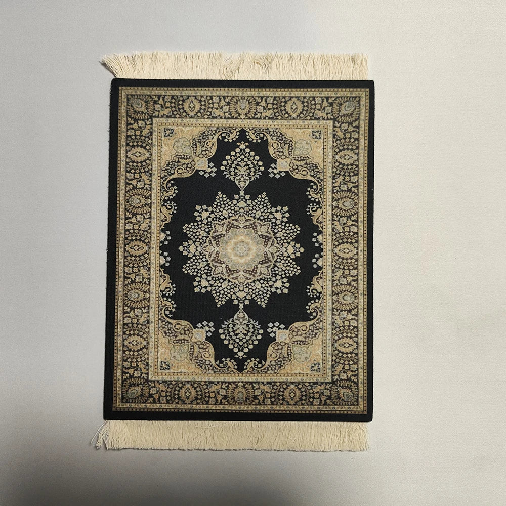 Persian carpet Woven flower small coaster wholesale merchants cheap mouse pad desk mat retro style rubber non-slip computer mats