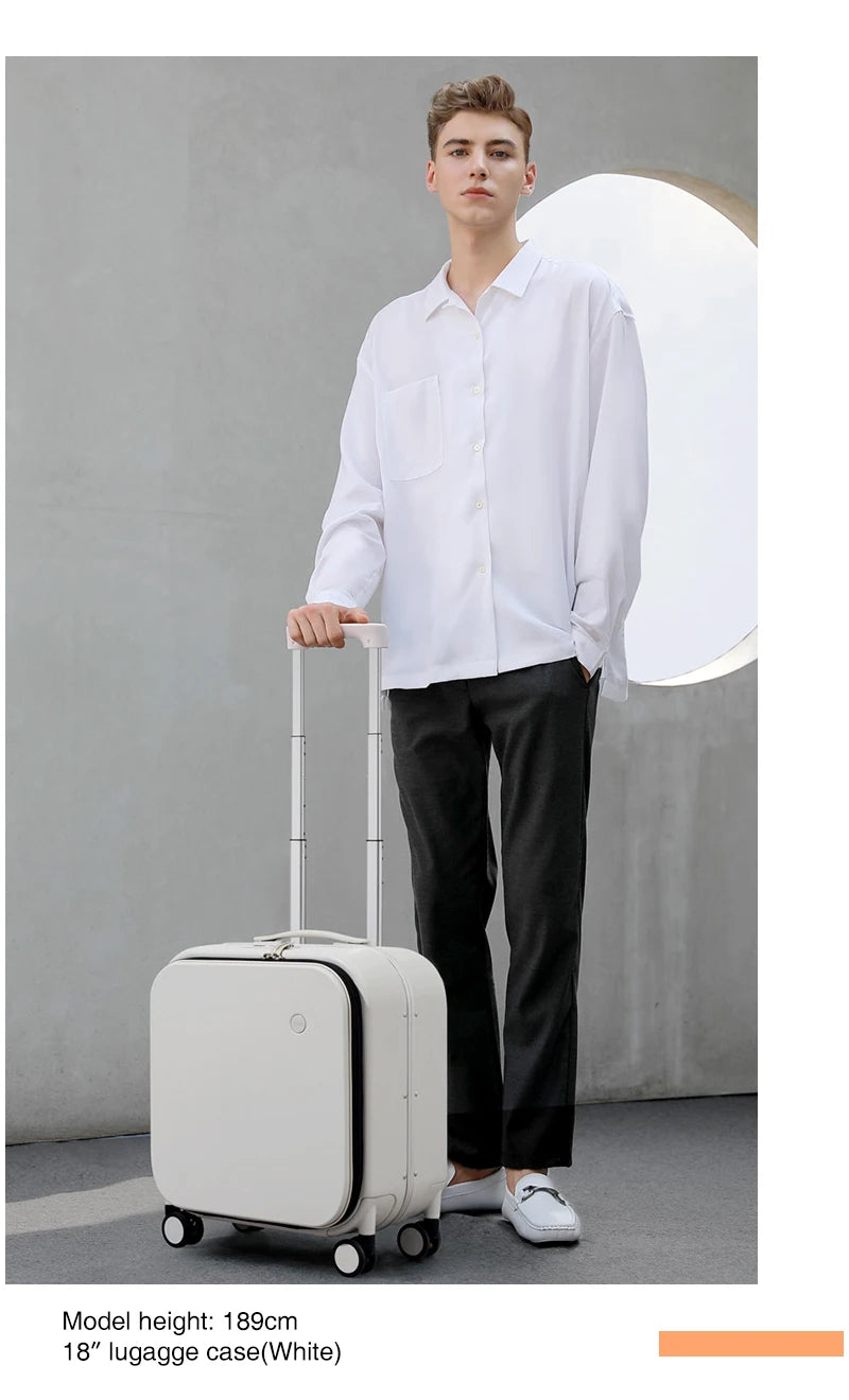 Mixi New Patent Design Carry On Suitcase Women 18 Inch Rolling Luggage Men Polycarbonate Aluminum Frame Elegant Noble