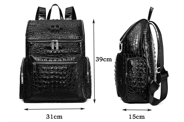 New Leather crocodile pattern travel luggage with handbag men head cowhide universal wheel suitcase 20 inch boarding case