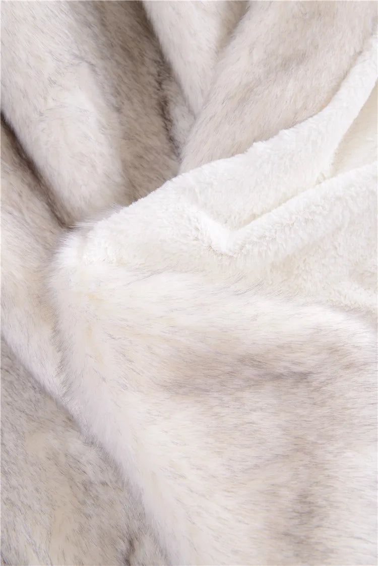 Double Layers Faux Fur Blankets Soft Warm Mink Throw Acrylic Long Pile Home Decor Imitated Fox Fur ULTIMATE LUXURY
