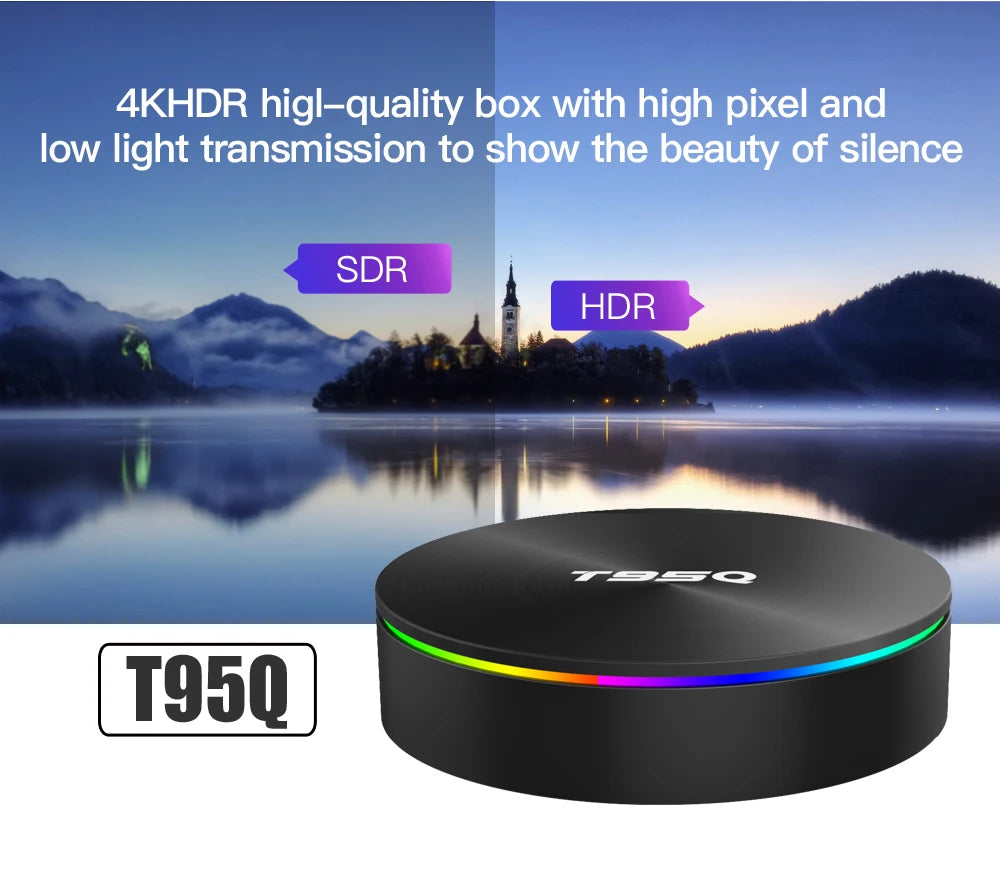 T95Q 8K Smart Fire TV Stick Set-Top Box Android 9.0 ATV S905X3 Dual Wifi BT Quad Core Processor 4GB/32GB RAM Storage