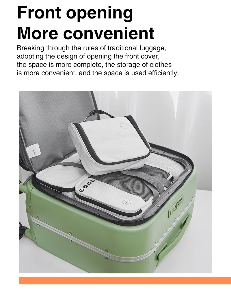Mixi New Patent Design Carry On Suitcase Women 18 Inch Rolling Luggage Men Polycarbonate Aluminum Frame Elegant Noble