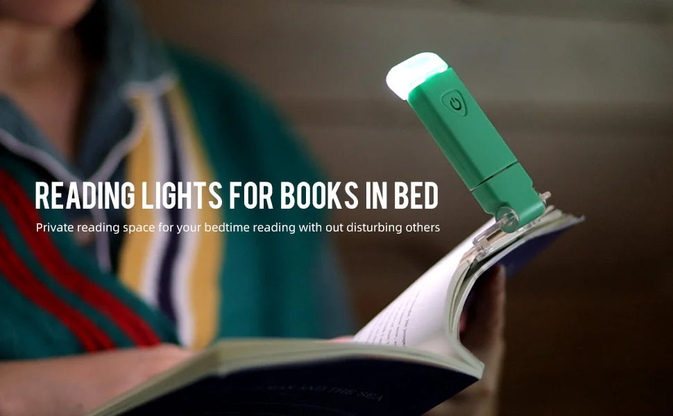 New LED Clip USB Rechargeable Book Reading Light Brightness Adjustable Eye Care Book Lamp Light Portable Bookmark Read Light