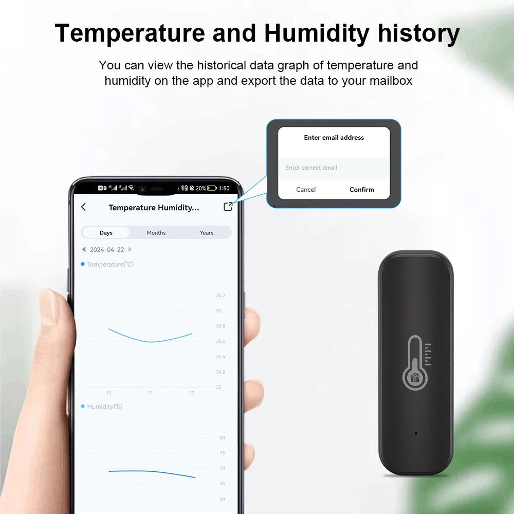 Bluetooth Temperature Humidity Sensor Mini Compatible with Bluetooth APP Remote Control Thermometer Hygrometer Sensor