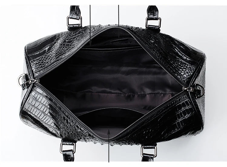 New Leather crocodile pattern travel luggage with handbag men head cowhide universal wheel suitcase 20 inch boarding case