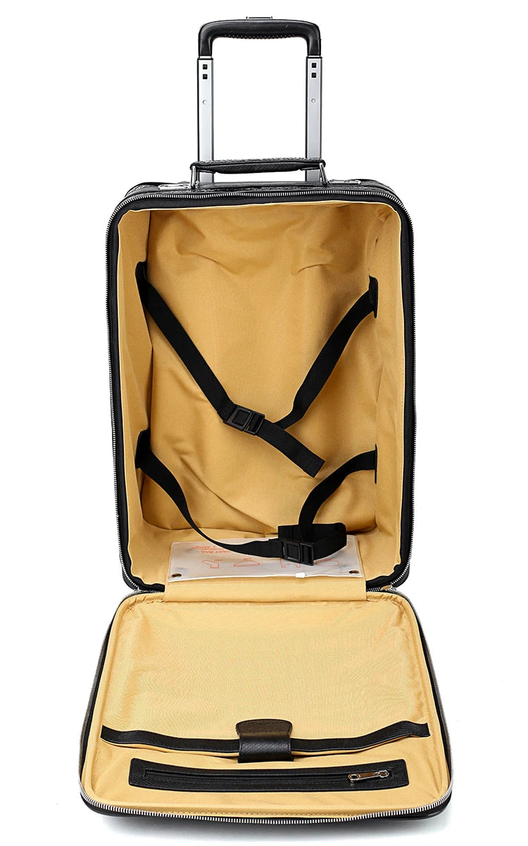 New Leather crocodile pattern travel luggage with handbag men head cowhide universal wheel suitcase 20 inch boarding case