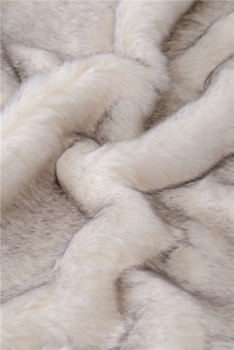 Double Layers Faux Fur Blankets Soft Warm Mink Throw Acrylic Long Pile Home Decor Imitated Fox Fur ULTIMATE LUXURY