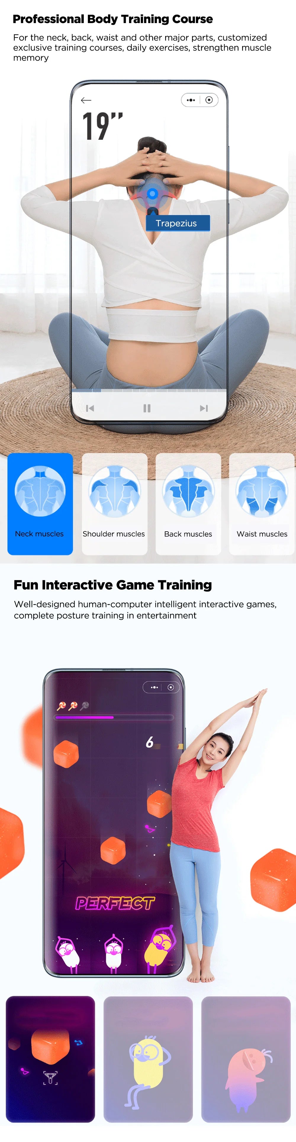 Smart Posture Correction Device - Real-Time Scientific Back Training Monitor for Adults