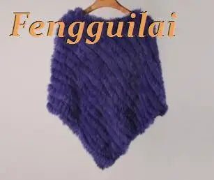 Knitted Fur Poncho Vest Fashion Wrap Coat Shawl Coat
