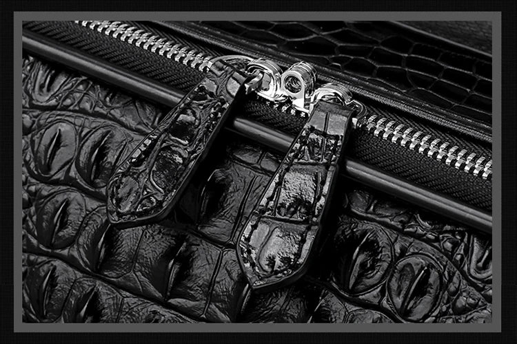 New Leather crocodile pattern travel luggage with handbag men head cowhide universal wheel suitcase 20 inch boarding case