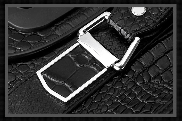 New Leather crocodile pattern travel luggage with handbag men head cowhide universal wheel suitcase 20 inch boarding case