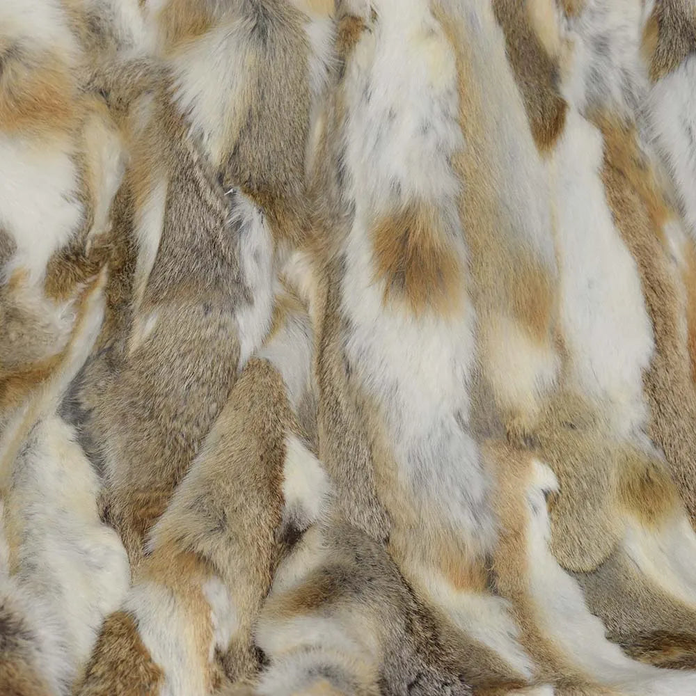 MS.Softex Winter Warm Natural Rabbit Fur Blanket Patchwork Real Rabbit Fur Throw Customized LUXURY COMFORT