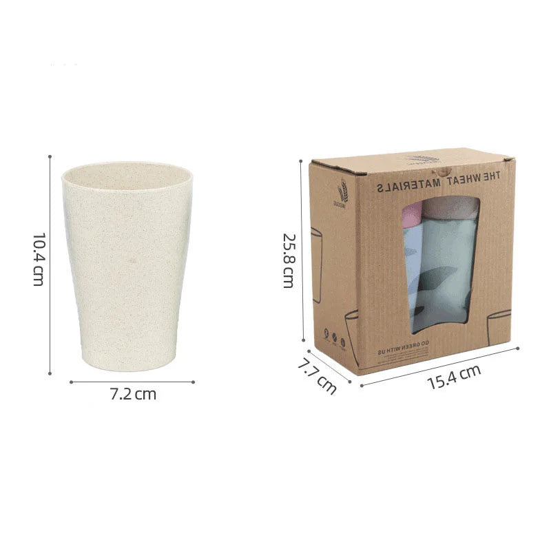Wheat Straw Water Cup 4Pcs/set Multi-Functional Coffee Glue Plastic Biodegradable Mouthwash Toothbrush Cup Reusable Kids Glass