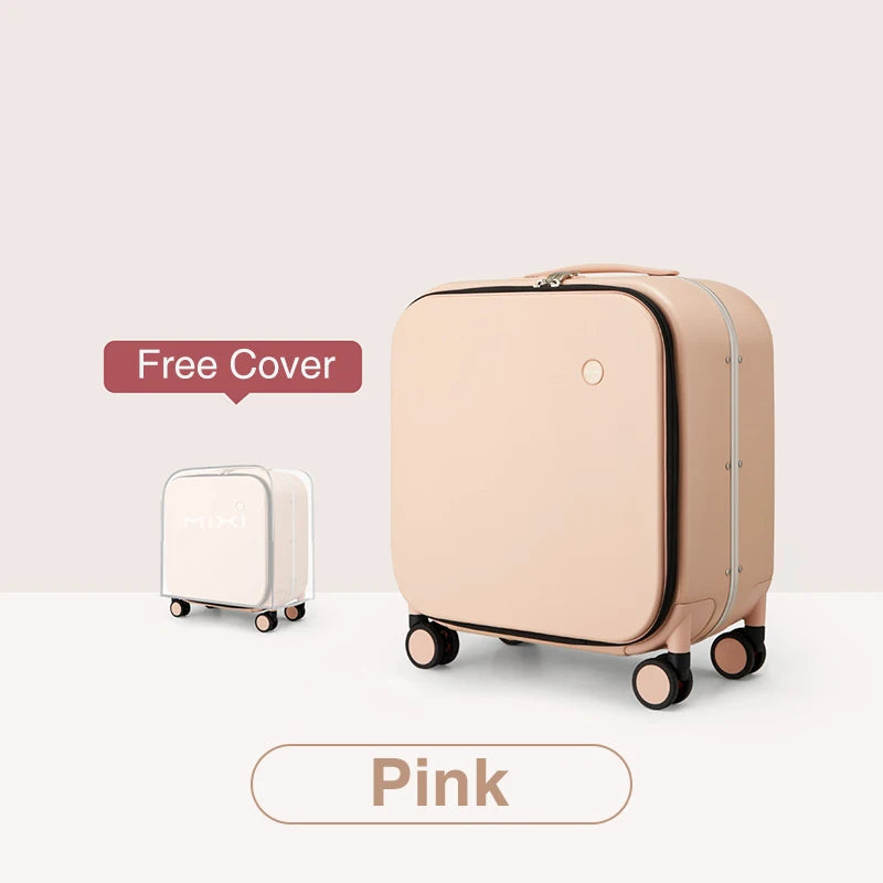 Mixi New Patent Design Carry On Suitcase Women 18 Inch Rolling Luggage Men Polycarbonate Aluminum Frame Elegant Noble
