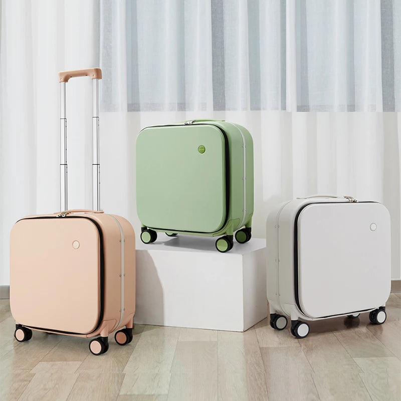 Mixi New Patent Design Carry On Suitcase Women 18 Inch Rolling Luggage Men Polycarbonate Aluminum Frame Elegant Noble