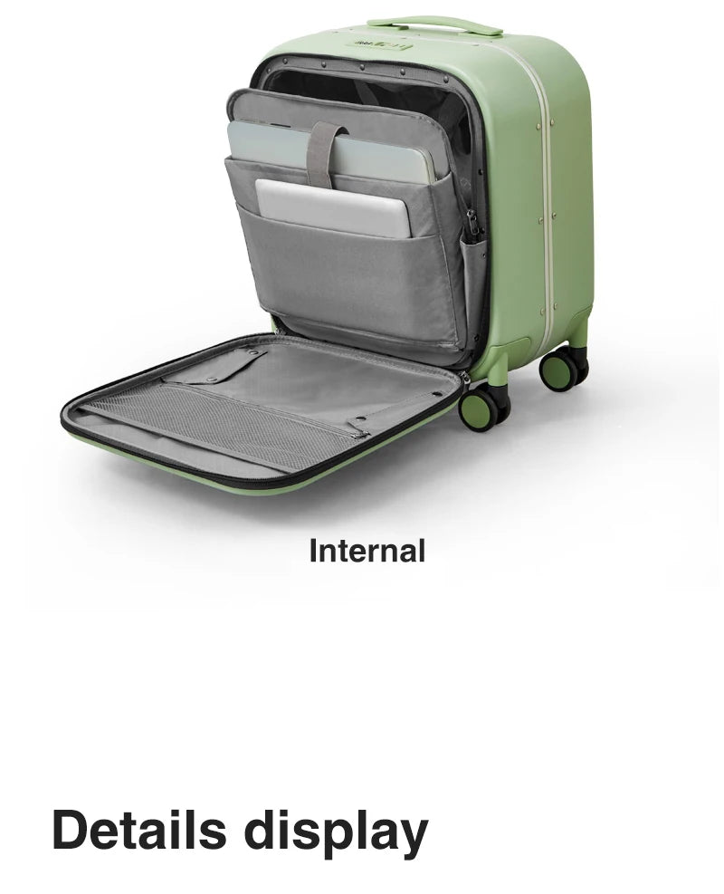 Mixi New Patent Design Carry On Suitcase Women 18 Inch Rolling Luggage Men Polycarbonate Aluminum Frame Elegant Noble