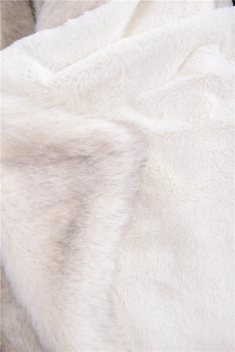 Double Layers Faux Fur Blankets Soft Warm Mink Throw Acrylic Long Pile Home Decor Imitated Fox Fur ULTIMATE LUXURY