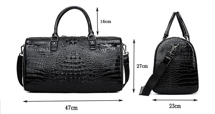 New Leather crocodile pattern travel luggage with handbag men head cowhide universal wheel suitcase 20 inch boarding case