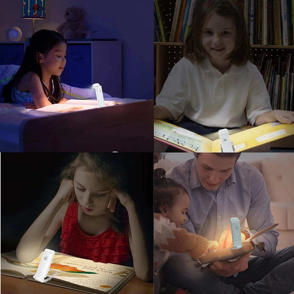 New LED Clip USB Rechargeable Book Reading Light Brightness Adjustable Eye Care Book Lamp Light Portable Bookmark Read Light