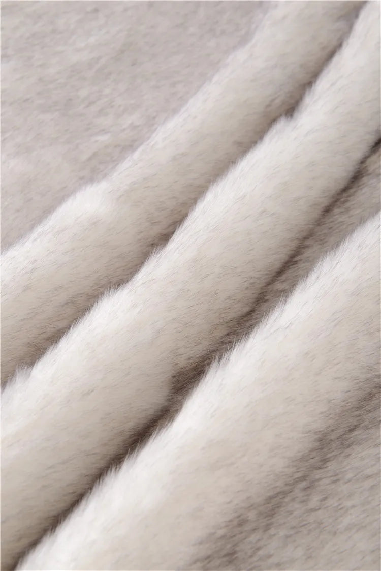 Double Layers Faux Fur Blankets Soft Warm Mink Throw Acrylic Long Pile Home Decor Imitated Fox Fur ULTIMATE LUXURY