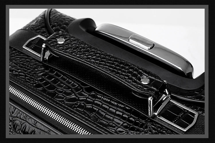 New Leather crocodile pattern travel luggage with handbag men head cowhide universal wheel suitcase 20 inch boarding case