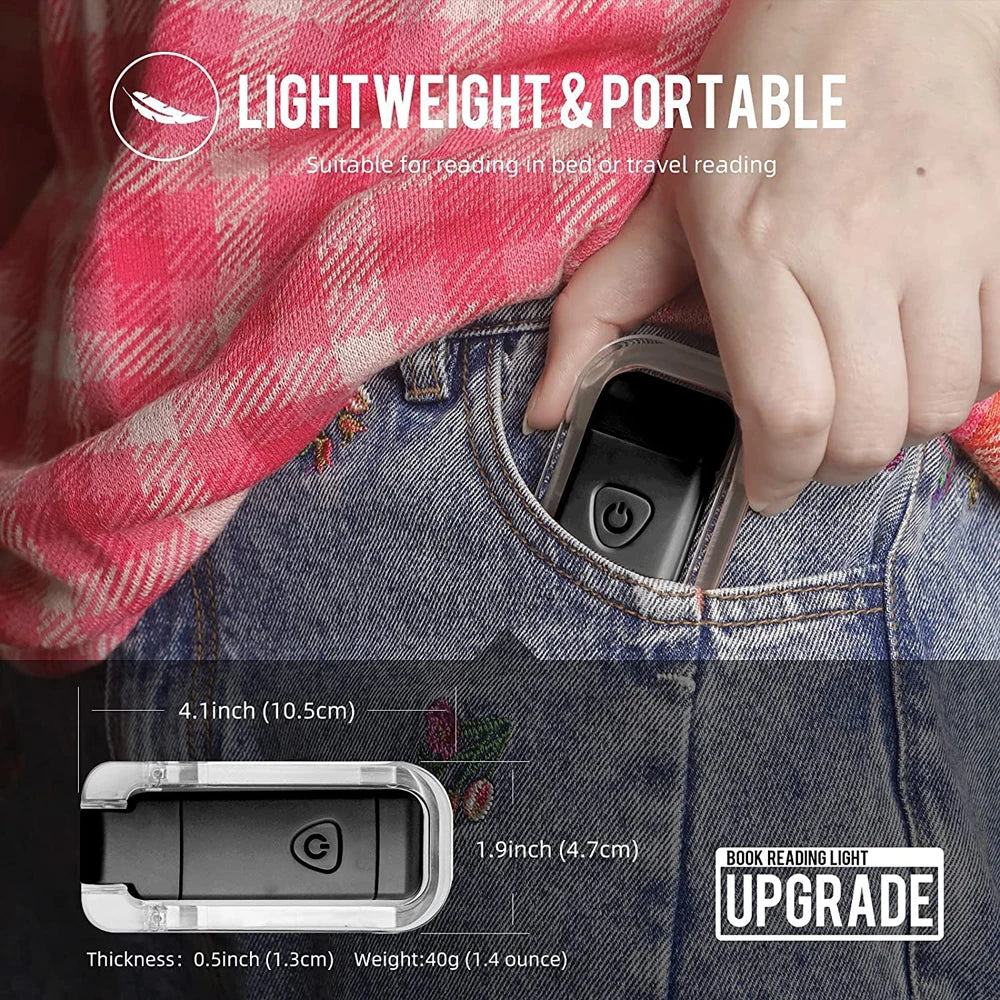 New LED Clip USB Rechargeable Book Reading Light Brightness Adjustable Eye Care Book Lamp Light Portable Bookmark Read Light