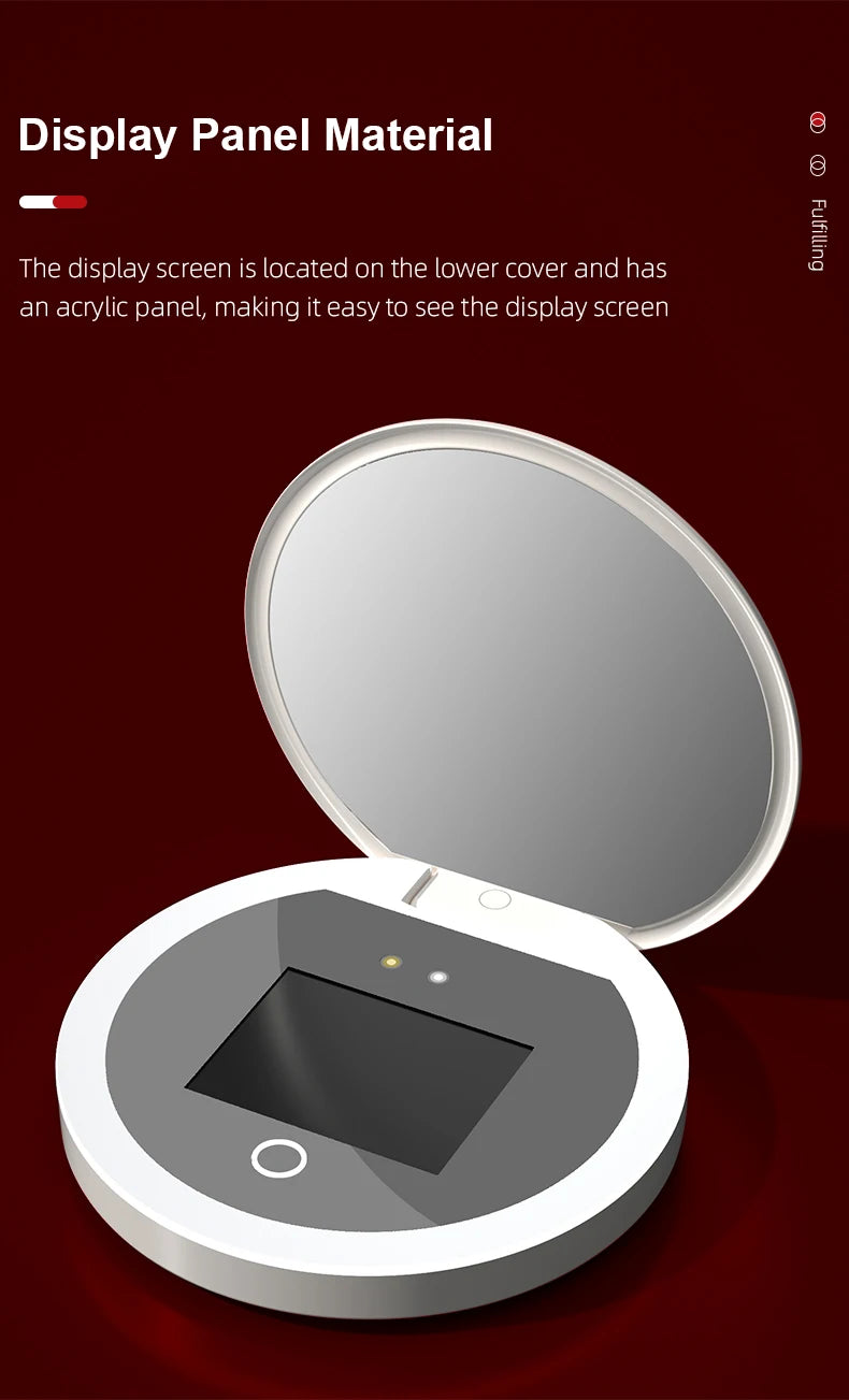 Smart Sunscreen Led Light Portable Makeup Mirror Uv Camera Visual Face Sunscreen Makeup Mirror