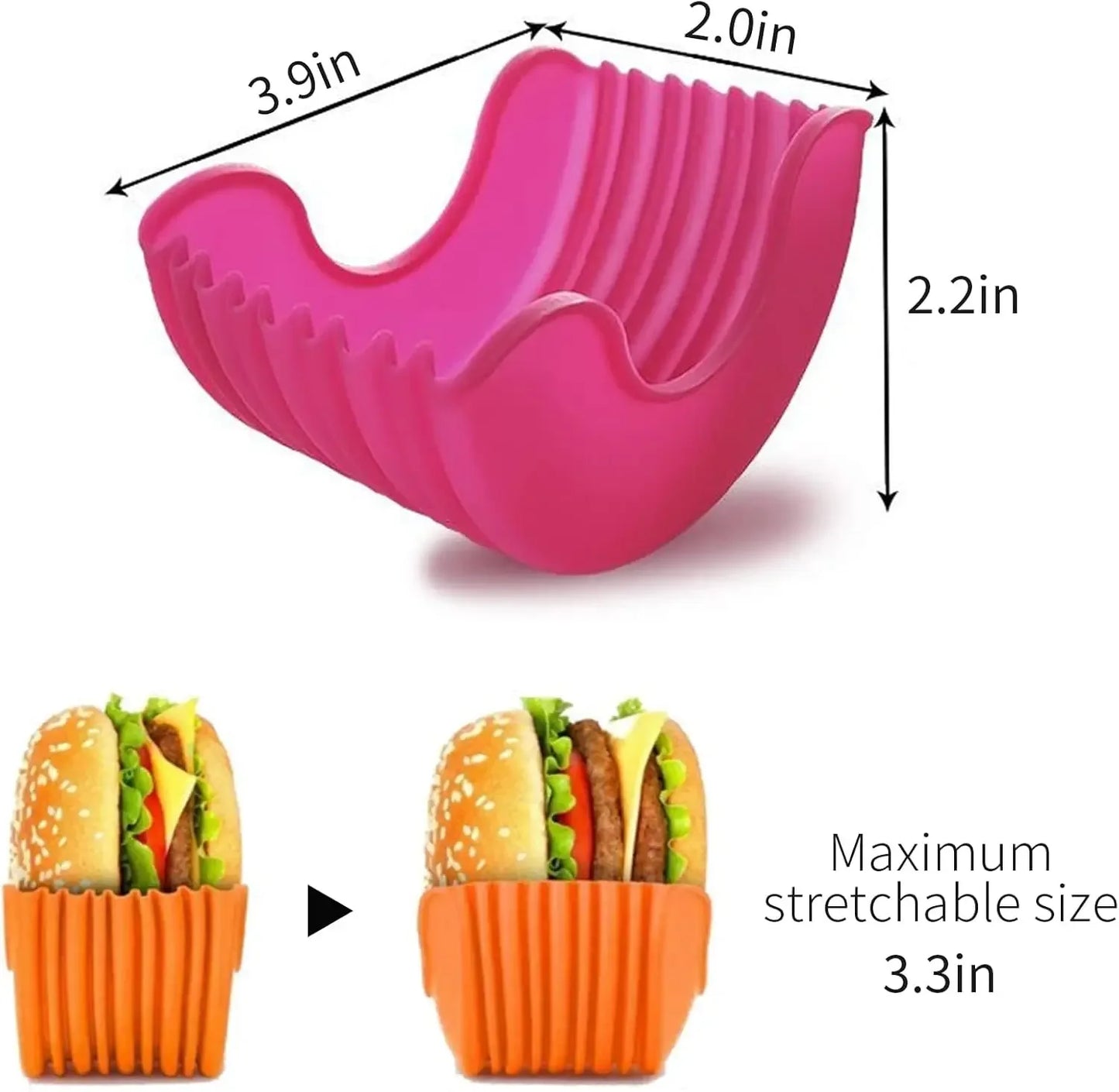 4PCS Adjustable Burger & Sandwich Holders – No-Mess Silicone Grips | The Ultimate Food Hack You’ll Wish You Had Sooner!