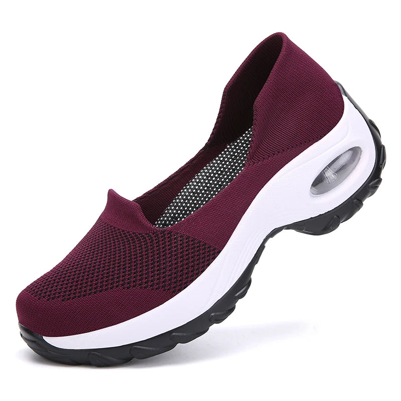 Shoes for Women Casual 2025 Anti Slip Outdoor Thick Sole Sloping Heel Breathable Casual Comfortable Sports Shoes Walking Shoes
