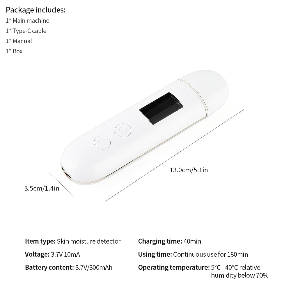Skin Tester Face Skin Moisture&Oil Content Skin Analyzer Skin Water Cheek Elastic Skin Age Test Meter Fluorescent Agent Detector